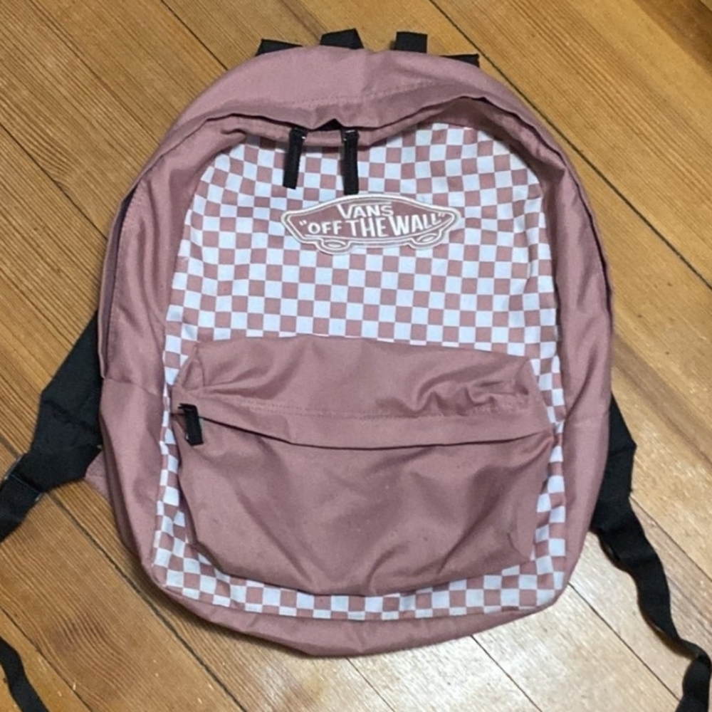 Vans Pink and White Checkered Backpack